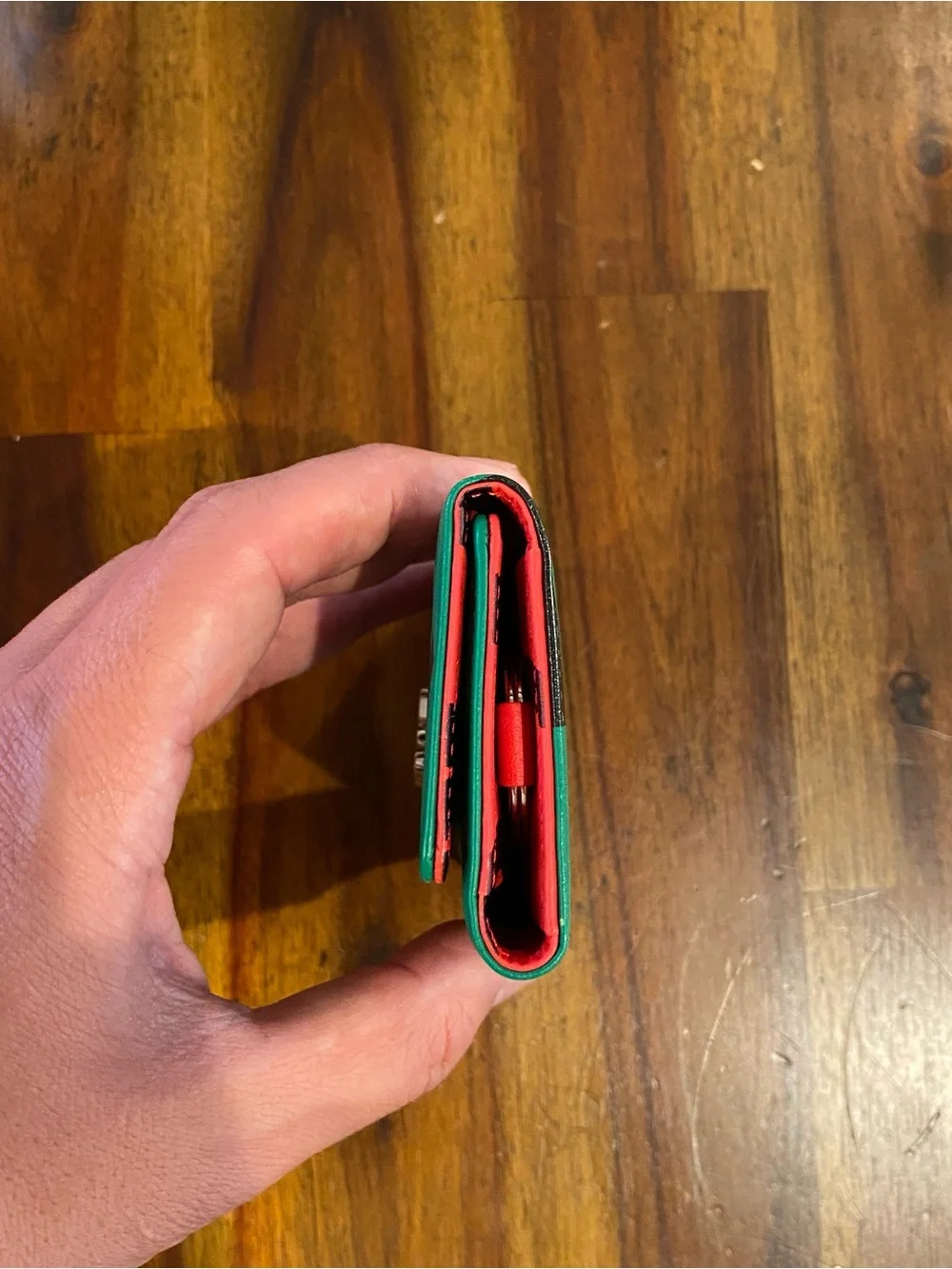 Vivienne Westwood Green and Black Graphic Leather Key Holder